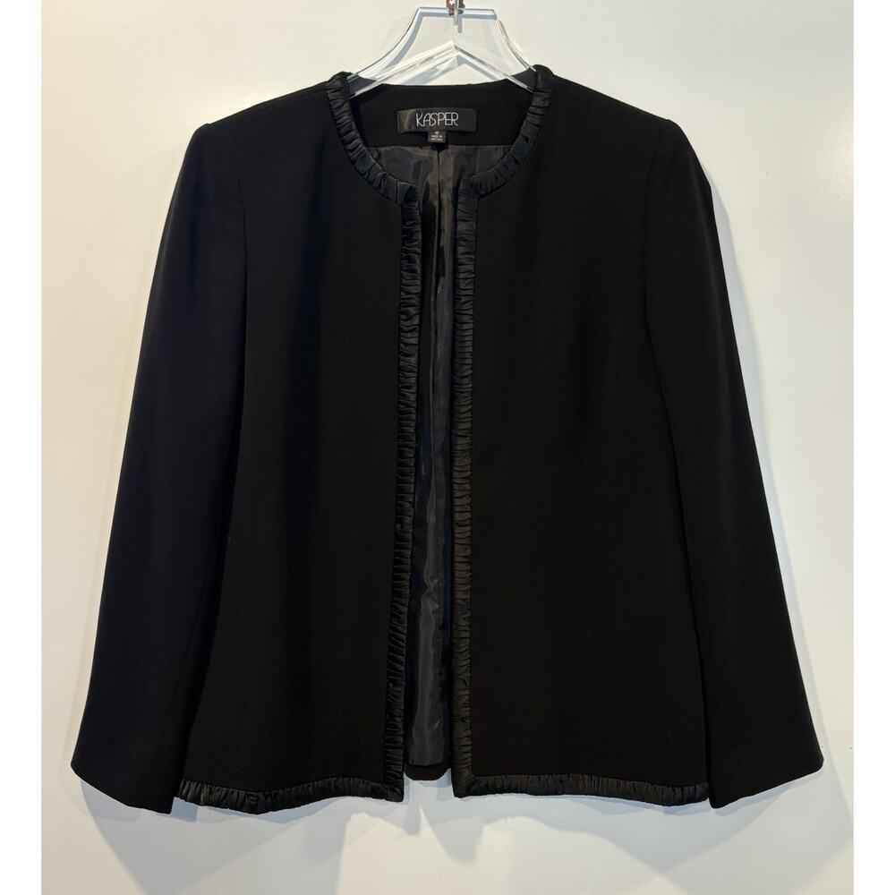 Kasper Black Open Front Blazer Womens Size 12 (L)
